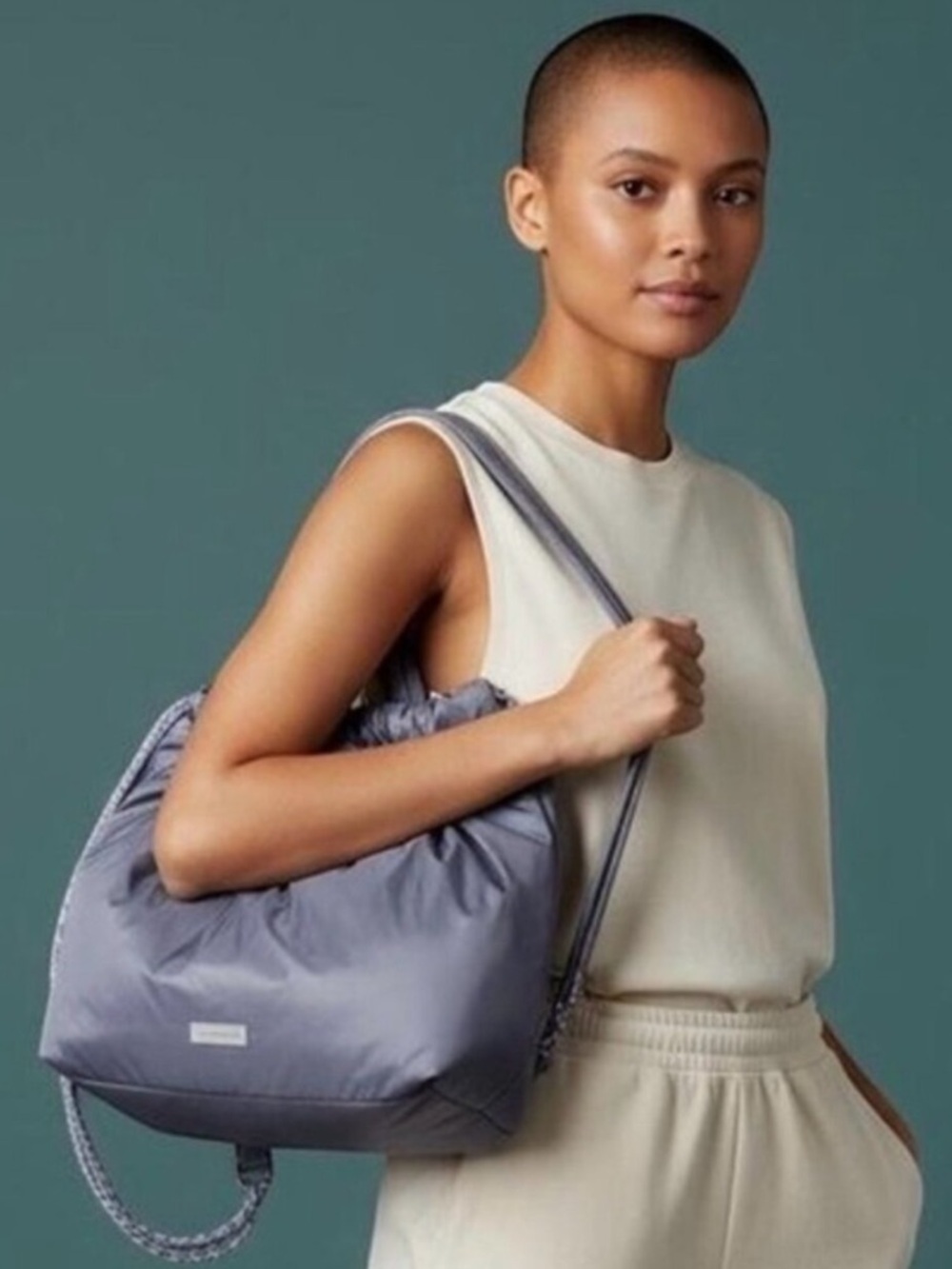 WILDFOX Grey Drawstring Puffer Backpack